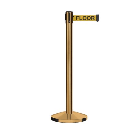 MONTOUR LINE Stanchion Belt Barrier Sat.Brass Post 7.5ftY.Wet..Belt M630-SB-CAWETYB-75